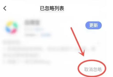 vivo应用商店忽略更新的应用位置详情图3