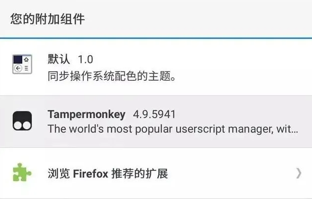 手机火狐浏览器安装油猴插件方法图3